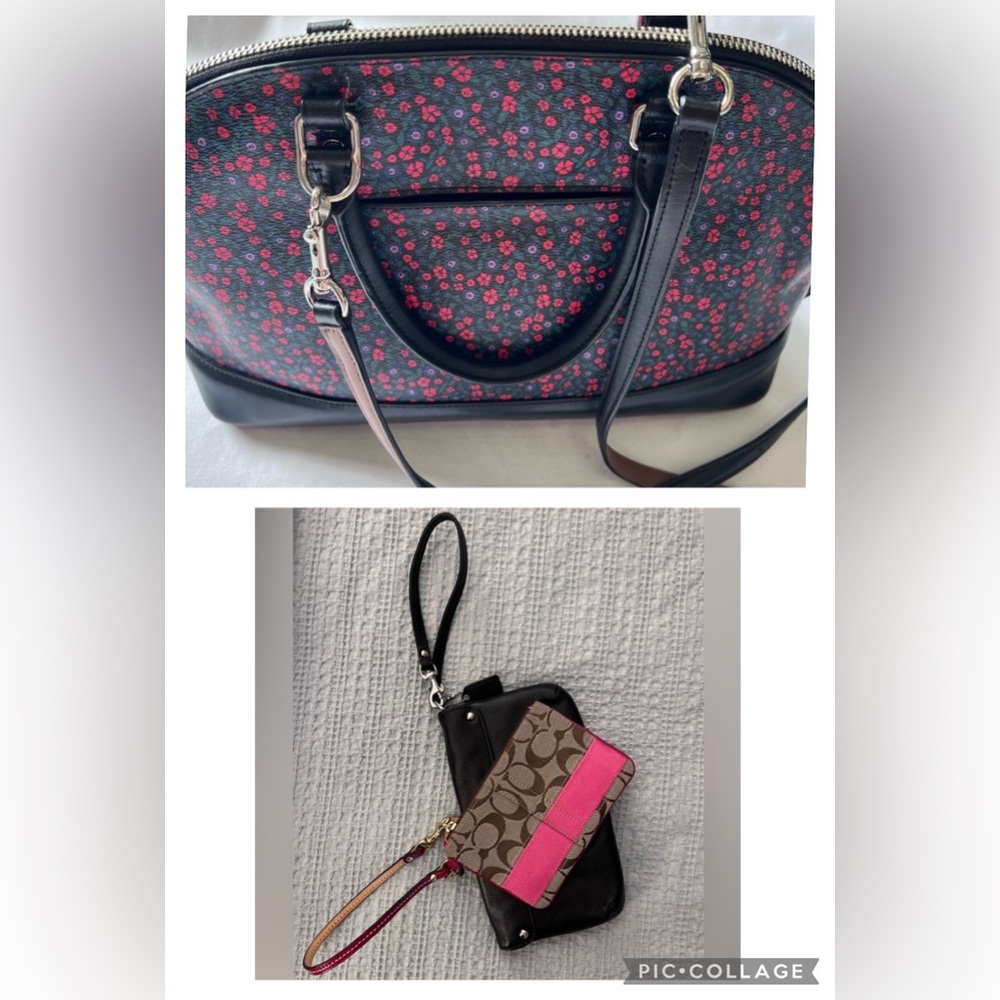 Coach Sierra Satchel Purse with wristlets